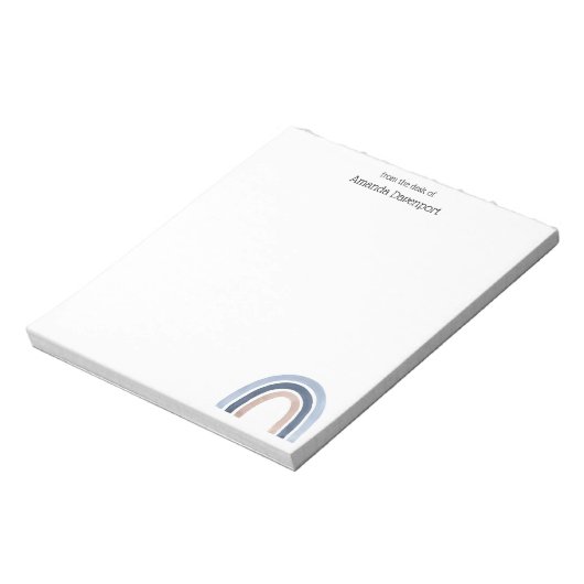 Blue and Peach Rainbow Boho Design Notizblock (Rotiert)