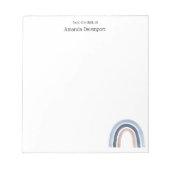 Blue and Peach Rainbow Boho Design Notizblock (Vorderseite)