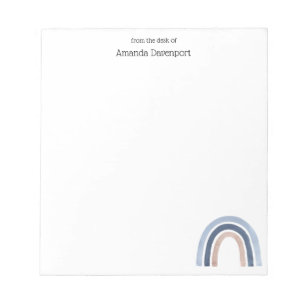 Blue and Peach Rainbow Boho Design Notizblock