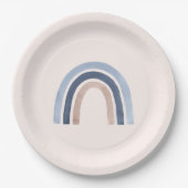 Blue and Peach Rainbow Boho Design Pappteller (Vorderseite)