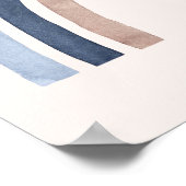 Blue and Peach Rainbow Boho Design Poster (Ecke)
