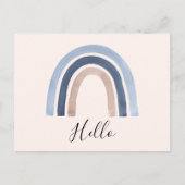 Blue and Peach Rainbow Boho Design Postkarte (Vorderseite)