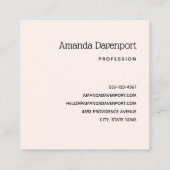 Blue and Peach Rainbow Boho Design Quadratische Visitenkarte (Rückseite)