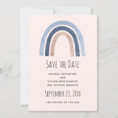 Blue and Peach Rainbow Boho Design Save The Date (Vorderseite)