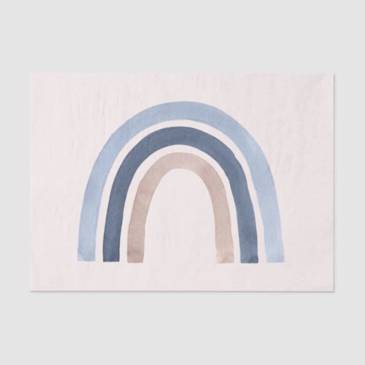 Blue and Peach Rainbow Boho Design Seidenpapier (Vorderseite)