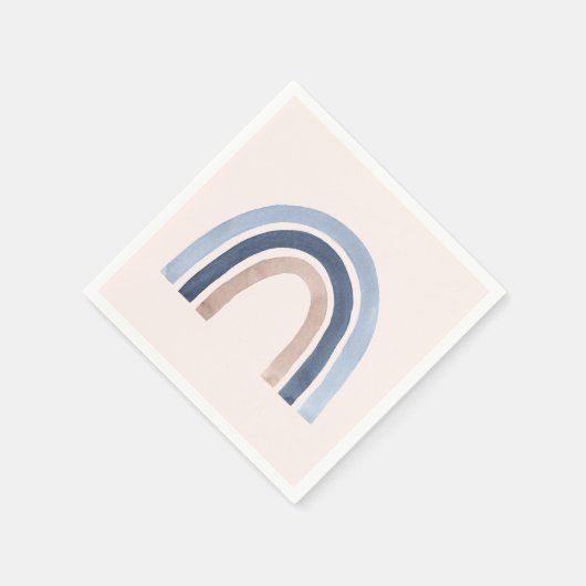 Blue and Peach Rainbow Boho Design Serviette (Ecke)