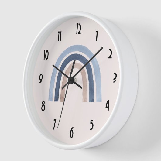 Blue and Peach Rainbow Boho Design Uhr (Winkel)