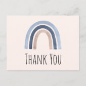 Blue and Peach Rainbow Boho Design Vielen Dank Postkarte (Vorderseite)