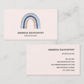 Blue and Peach Rainbow Boho Design Visitenkarte (Vorne/Hinten)