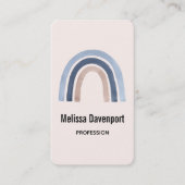 Blue and Peach Rainbow Boho Design Visitenkarte (Vorderseite)
