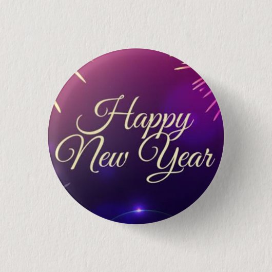 Blue And Pin New Year Pins Button (Vorderseite)