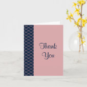 Blue and Pink Art Deco Diamonds Danke Karte (Gelbe Blume)