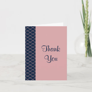Blue and Pink Art Deco Diamonds Danke Karte
