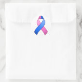 Blue and Pink Awareness Ribbon Round Sticker (Tasche)