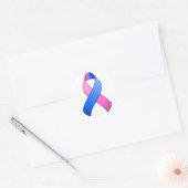 Blue and Pink Awareness Ribbon Round Sticker (Umschlag)