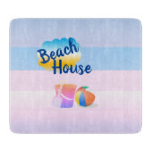 Blue and Pink Beach House Chopping Board Schneidebrett (Vorderseite)
