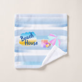 Blue and Pink Beach House Handtuch Set 2 (Waschlappen)
