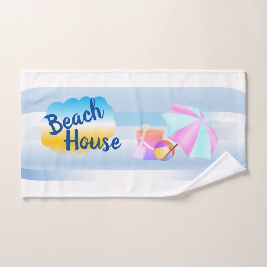 Blue and Pink Beach House Handtuch Set 2 (Handtuch)