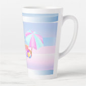 Blue and Pink Beach House Latte Tasse (Rechts)