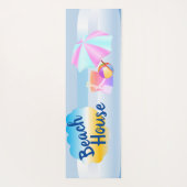 Blue and Pink Beach House Mat Yogamatte (Rückseite)