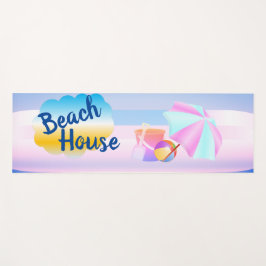 Blue and Pink Beach House Mat Yogamatte