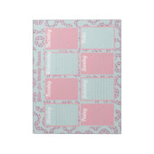 Blue and Pink Boho Weekekly Planner Notepad Notizblock (Rotiert)