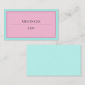 Blue and Pink Business Card Visitenkarte (Vorne/Hinten)