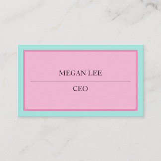 Blue and Pink Business Card Visitenkarte