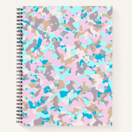 Blue and Pink Camouflage Spirale Notebook Notizblock