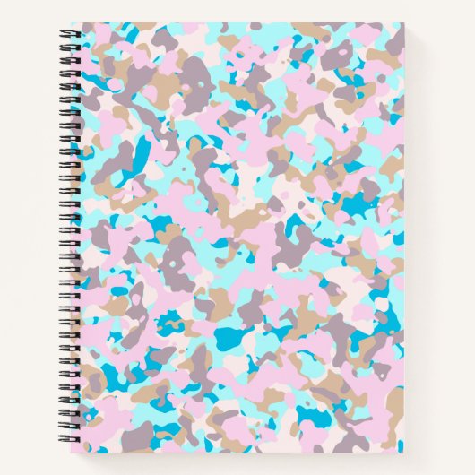 Blue and Pink Camouflage Spirale Notebook Notizblock (Vorderseite)