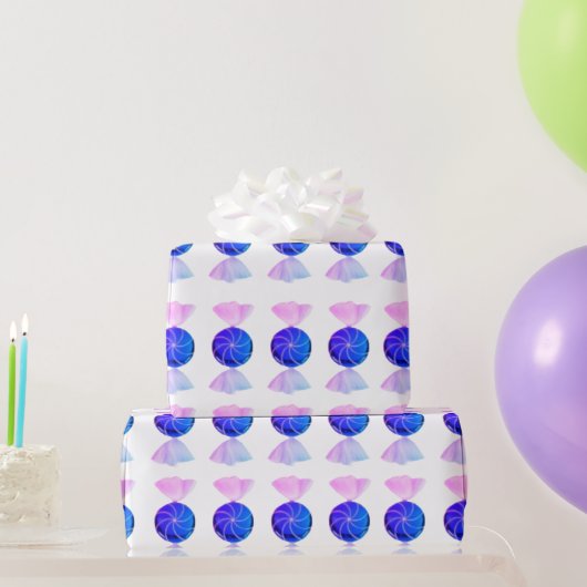 Blue and Pink Candy Wrapping Paper Geschenkpapier (Partygeschenke)