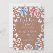 Blue and Pink Coquette Talavera Cielito Lindo Einladung (Vorderseite)