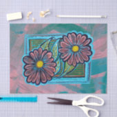 Blue and Pink Daisy Garden Seidenpapier (Handwerk)