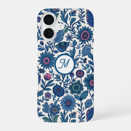 Blue and Pink Delight iPhone 16 Hülle (Rückseite)