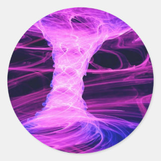 Blue and Pink Energy Tornado Runder Aufkleber