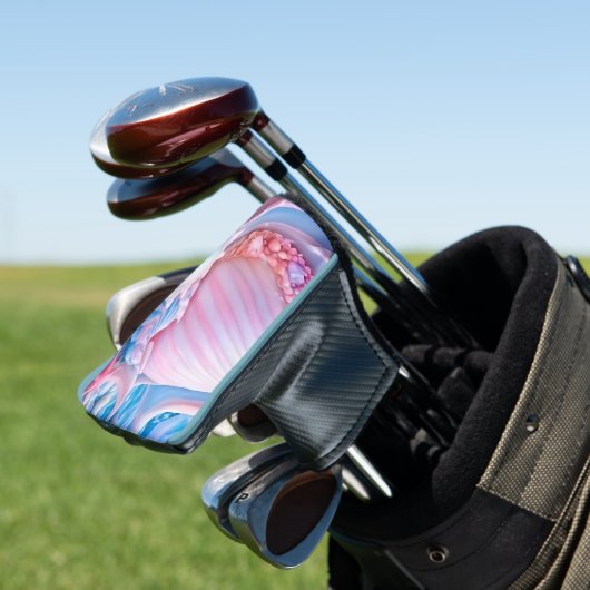Blue and Pink Fantasy Beach Golf Headcover (In Situ)