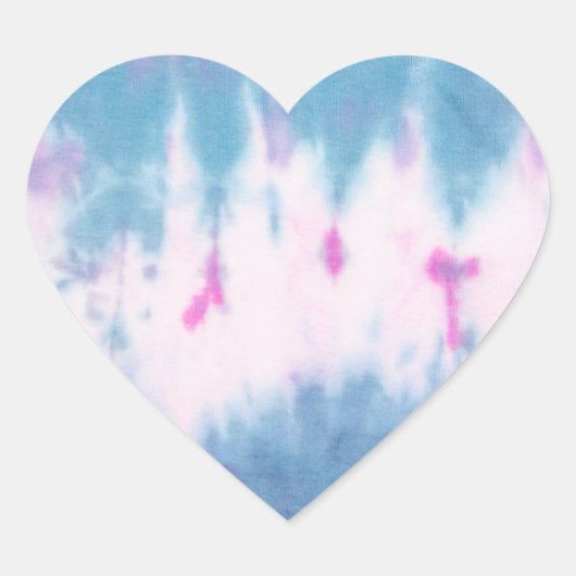 Blue and Pink Gefärbte Krawatte Heart Stickers von (Vorderseite)