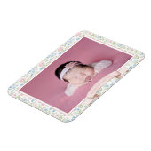 Blue and Pink Grandmillennial Blume Foto Baby Magnet (Linke Seite)