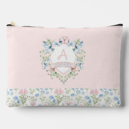 Blue and Pink Grandmillennial Ribbon Wappen Baby Zubehörtasche