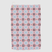 Blue and pink hues geometric patterned golfhandtuch (Vorderseite)