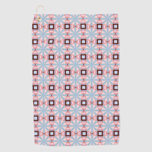 Blue and pink hues geometric patterned golfhandtuch (Vorderseite)