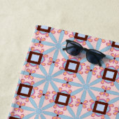 Blue and pink hues geometric patterned strandtuch (Beispiel)