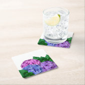 Blue and Pink Hydrangea Flowers  Rechteckiger Pappuntersetzer (Vor Ort)