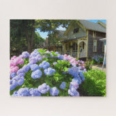 Blue and Pink Hydrangeas - Martha's Vineyard Jigsa Puzzle (Horizontal)