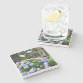 Blue and Pink Hydrangeas - Martha's Vineyard Steinuntersetzer (Seitenansicht)