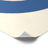 Blue and Pink Mid-Century Modern Pebble Art Poster (Ecke)