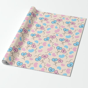 Blue and Pink Mr. and Mrs Balloons Wedding Seamles Geschenkpapier