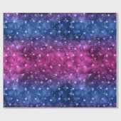 Blue and Pink Ombre Glitzer Celestial Pattern Geschenkpapier (Flach)