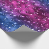 Blue and Pink Ombre Glitzer Celestial Pattern Geschenkpapier (Ecke)