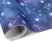 Blue and Pink Ombre Glitzer Celestial Pattern Geschenkpapier (Rolleneckpunkt)
